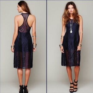 Free People Miracle Lace Racerback Midi Dress size‎ Medium